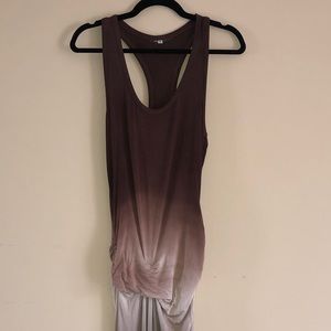 Hampton gathered maxi brown/cream